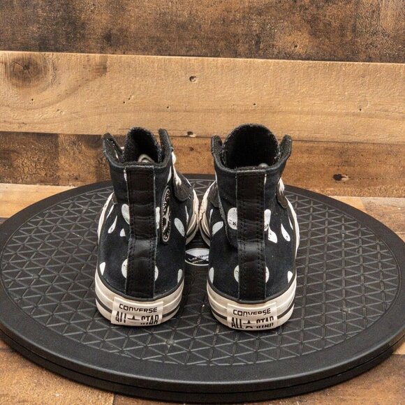 CONVERSE ALL STAR POLKA DOT WOMENS ATHLETIC SHOES BLACK WHITE HIGH SIZE 7 - Picture 7 of 9